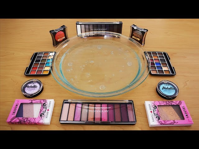 Mixing Eyeshadow into Clear Slime - Satisfying Slime ASMR Part 2