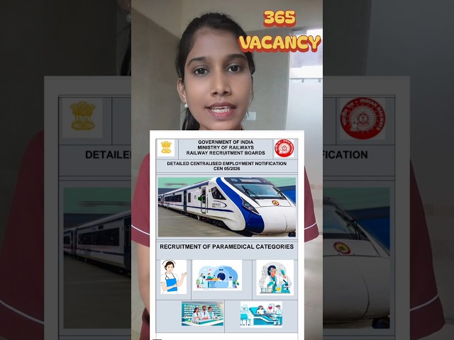 RRB Nursing Superintendent 365 Vacancy out 💥#rrb # #nursingexam #rrbparamedical #nursingaspirant