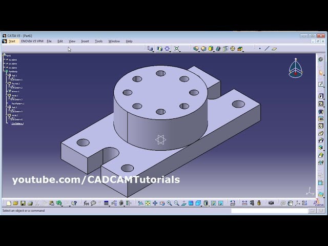 CATIA Training Course Exercises for Beginners - 7 | CATIA Practice Exercises for Pattern Tool