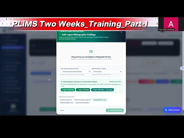 PLiMS Two Weeks Training — Part 1
