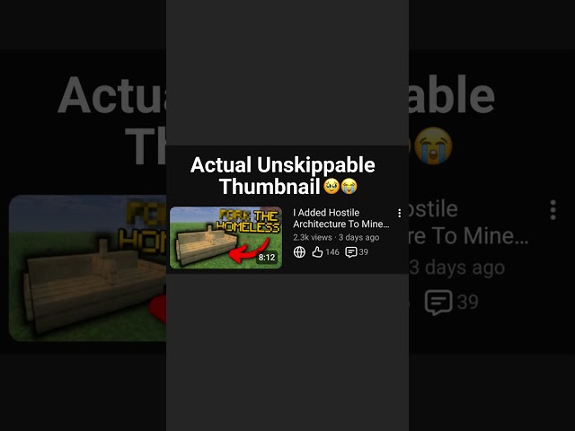 Unskippable Thumbnail 😭  #minecraft #thumbnail #memes