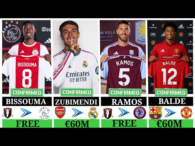 🚨 Confirmed Transfers Today Man United Sign Balde, Ramos to Aston Villa, Bissouma, Zubimendi, Pogna