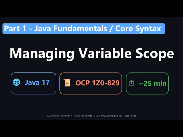 Java SE 17 Fundamentals #9/11 — Managing Variable Scope