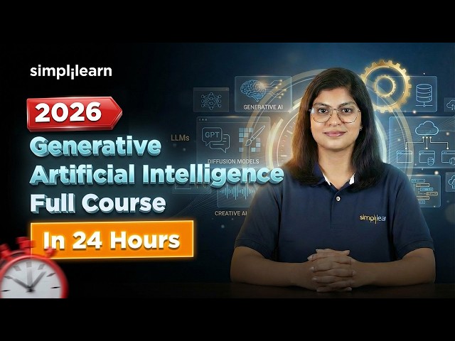 Generative Artificial Intelligence Full Course 2026 | Gen AI Tutorial For Beginners | Simplilearn