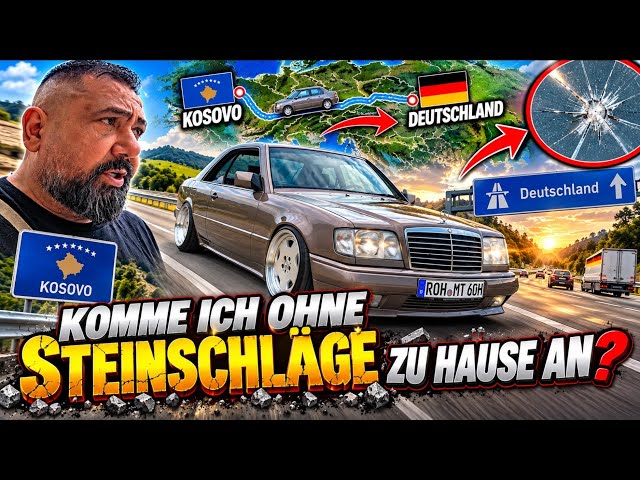 Kosovo Benz. Hopefully reaching Germany without stone chips over 2,000 kilometers