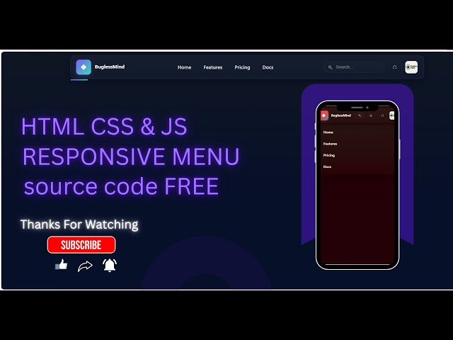 How to Create a Responsive Navigation Bar Using HTML, CSS  and JS.