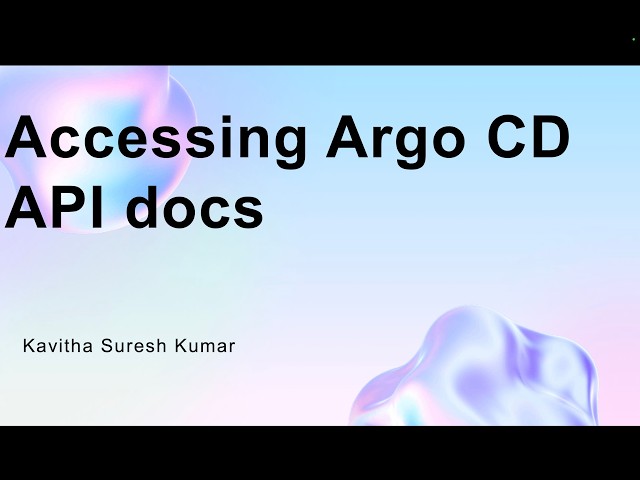 Accessing Argo CD API docs