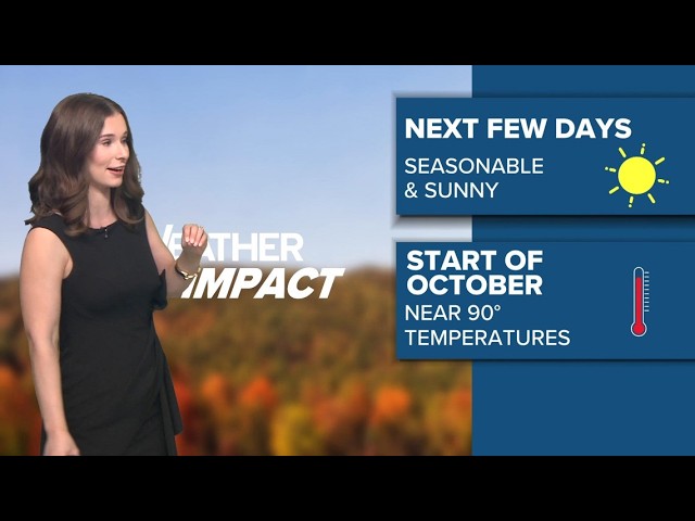 Sunny and seasonable the next few days; approaching the 90s to end the month