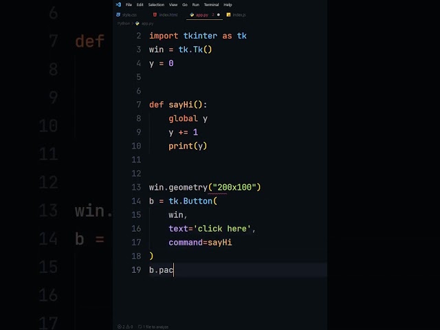 Python - Tkinter GUI onclick function #python #programming #coding