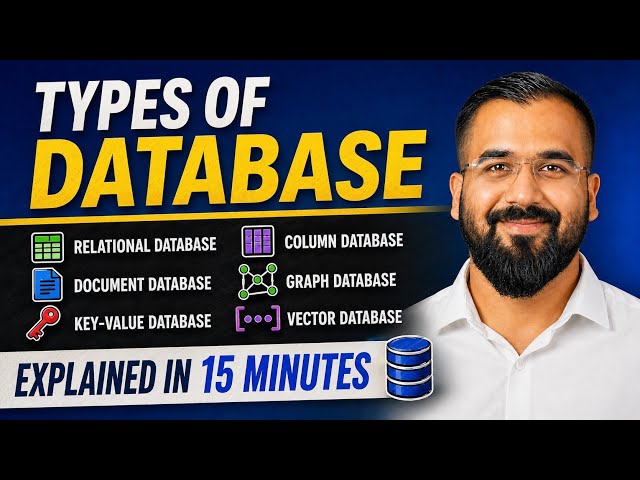 All Types of Databases in 15 Minutes | Relational,Document,Key-Value,Column,Graph & Vector Databases