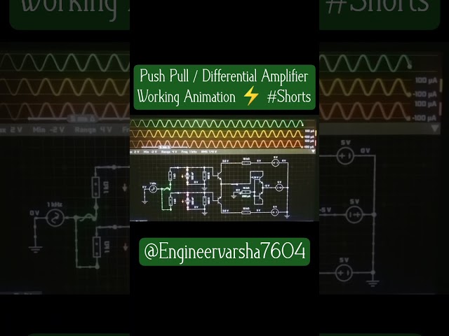 Push Pull / Differential Amplifier Working Animation ⚡ #Shorts #automobile #seriescircuit #education