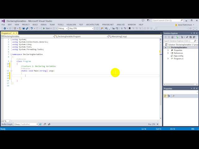 Learn C# for beginners: 2 -  Declaring Variables