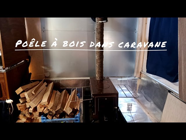 Wood stove in a camper van