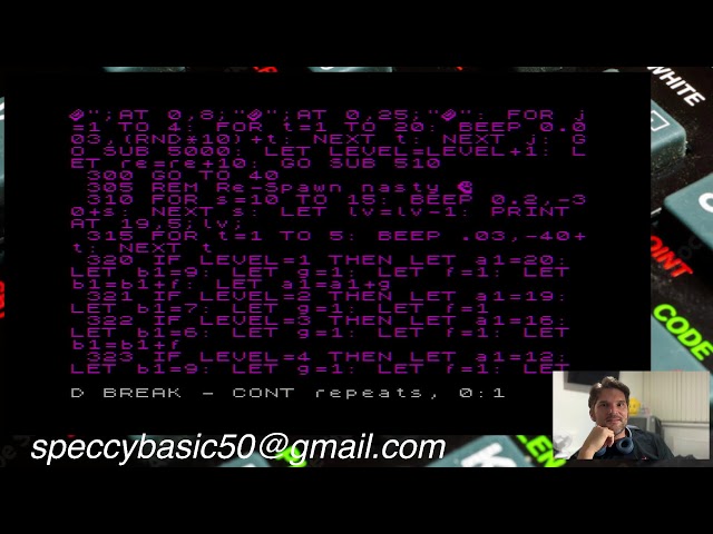 BASIC programming challenges  - LIVE sstream - ZX Spectrum