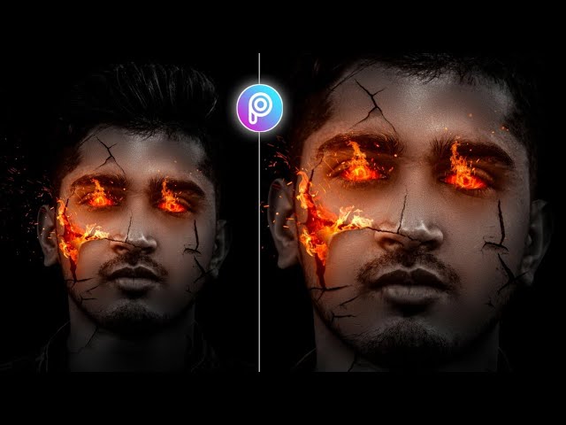 Fire Face Photo Editing 🔥 Picsart photo editing in 30 second #Shorts #picsart #deepakcreations