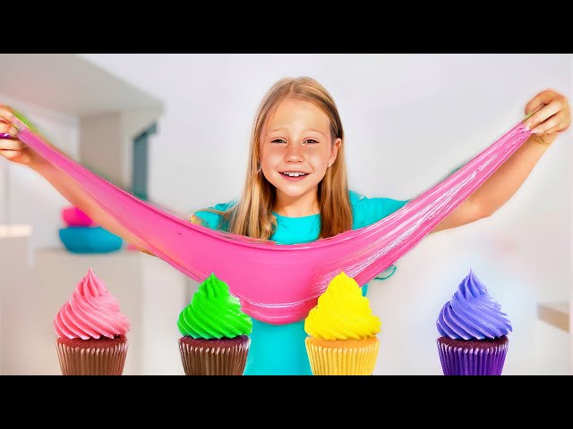 Nastya sells slime and ice cream and earns money