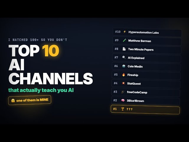 Top 10 YouTube Channels to Actually Learn AI in 2026 (I Watched 100+)