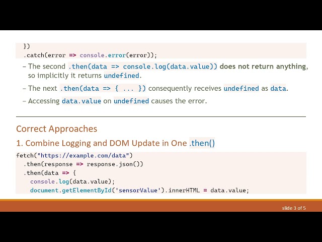 Fixing undefined Error When Setting innerHTML from Fetched Data in JavaScript