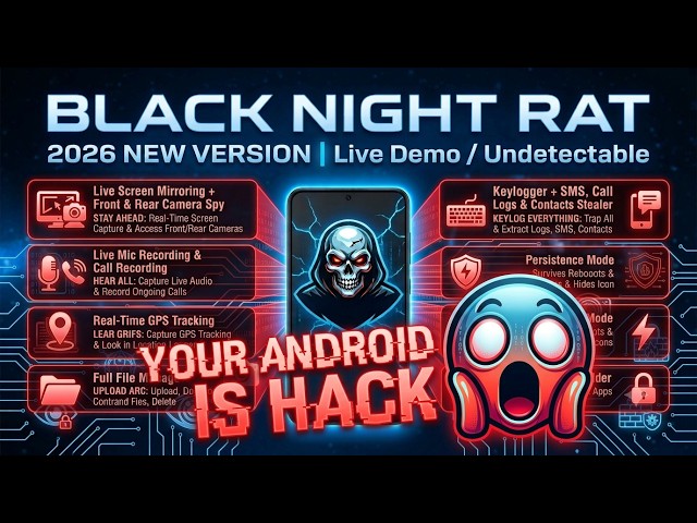 FUD Black Night RAT 2026 - +Bypass Antivirus + Full Features #no1 #uk Hackers use this for android