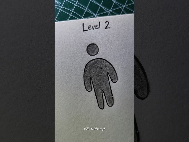 Stickman body in Level 1-2-3 #art #drawing #howtodraw #stickman #body #tutorial