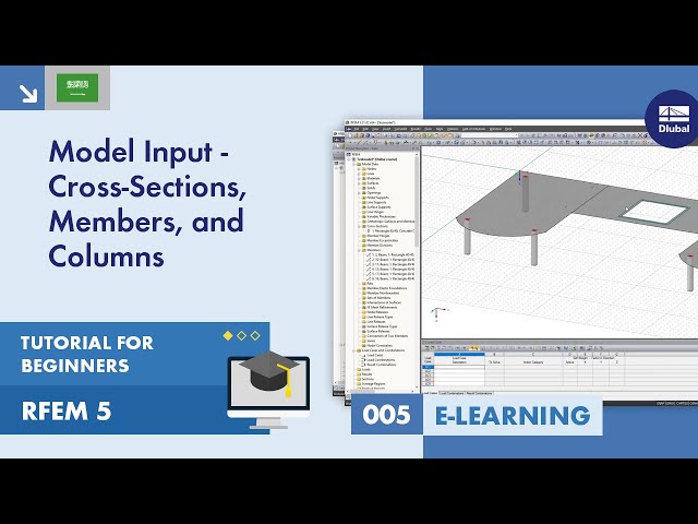 تعليمي RFEM 5 للمبتدئين | 005 عملية الإدخال-تعريف المقاطع وإنشاء العناصر(الأعمدة)