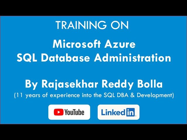 AZURE SQLDBA Training- Complete Demo