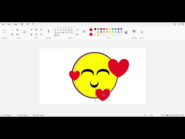 Draw Cute Heart Emoji in MS Paint ❤️ | Easy Tutorial for Kids