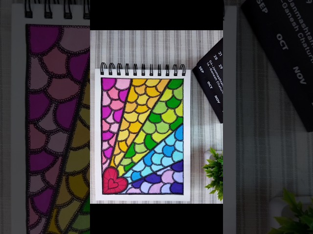 How to draw a Scallop pattern zentangle art 🎨✨.... #abiyascribbles #doodle #zentangle
