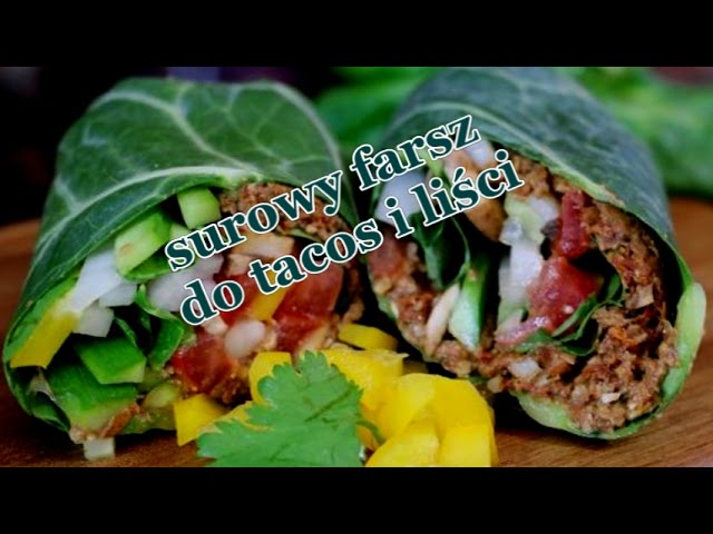 Surowy farsz do tacos lub liści -  zdrowa przystawka do pracy na lunch