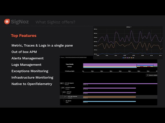 SigNoz Demo - Application Monitoring (APM), distributed tracing, Logs Management, Exceptions, Alerts