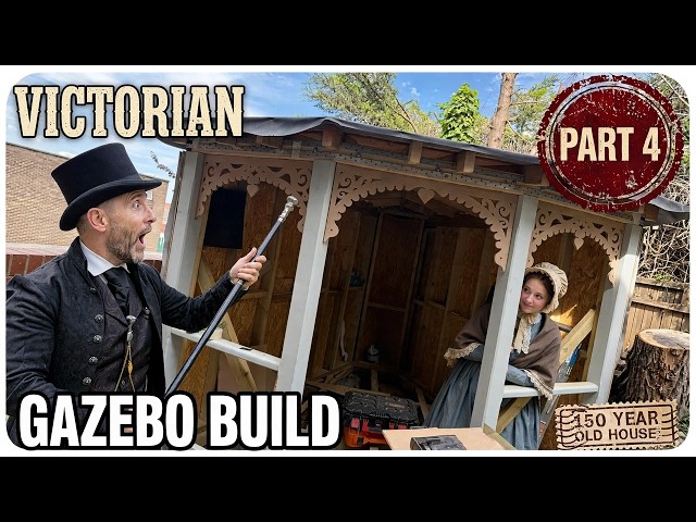 Victorian style gazebo part 4, structural decorative joinery is in!