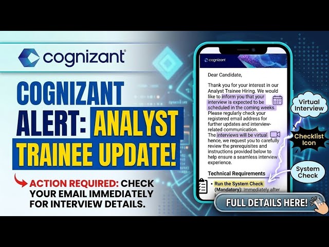 Cognizant Analyst Trainee interview email update, Cognizant mass hiring 2026 #cognizantjob