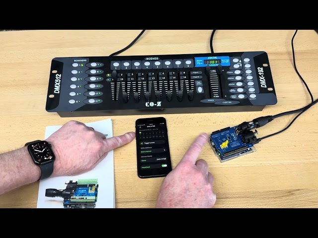 DMX to Arduino/DMX Shield APP & Hardware demo