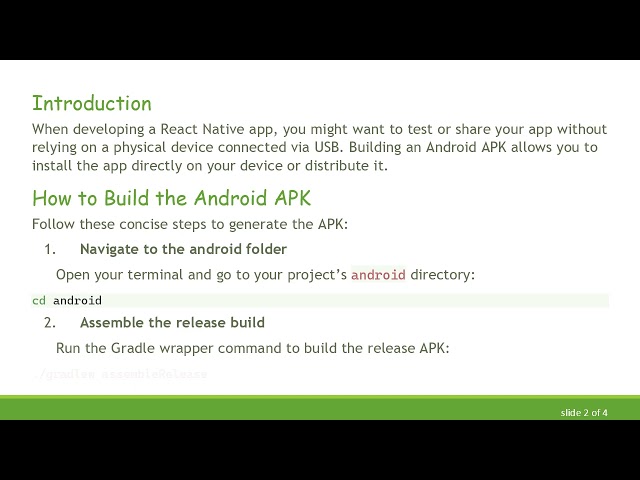 How to Build a React Native Android APK for Offline Installation