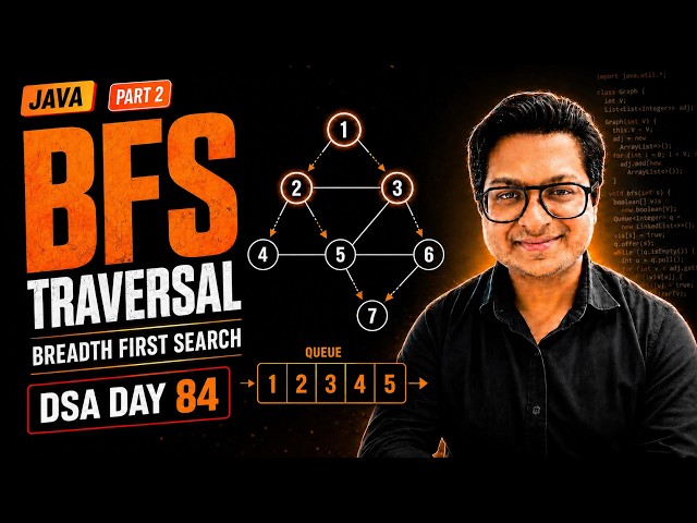 Graph Traversal Using BFS in Java | Breadth First Search Part-2 | DSA Day 84