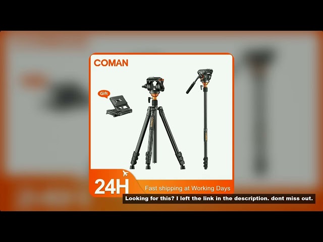 COMAN FF06S Fluid Head Tripod Video Camera Support Monopod with Quick Release Plate Compatible with