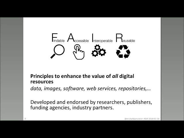 RDA Webinar with Dr. Michel Dumontier: FAIR principles