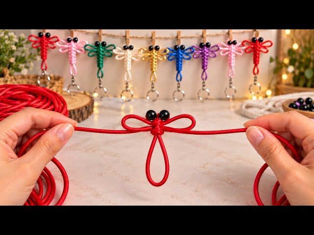 I Made This With Just One Cord 😍 | Easy Macrame Keychain DIY ✨