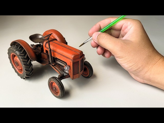 How to Build a Realistic Old Farm Tractor : Step-by-step Tutorial | Miniature ASMR Build!