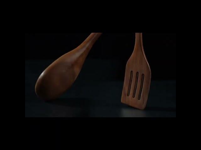 5pcs Woodhaven Natural Kitchen Tools Wooden Spatula Cooking Utensil Set
