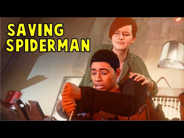 Miles Morales Saves Spiderman From Death - Marvel's Spiderman 2018 - PS4 Pro HD