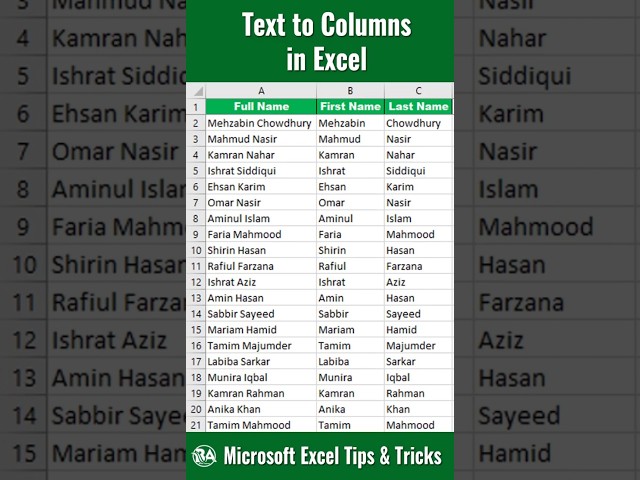 MS Excel - Text to Columns ll Convert Text to Columns in Excel ll Bivash Academy