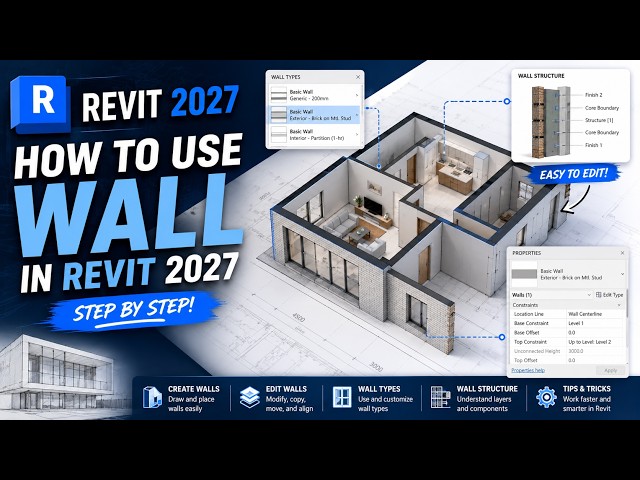 How to Use Walls in Autodesk Revit 2027 | Complete Beginner Tutorial