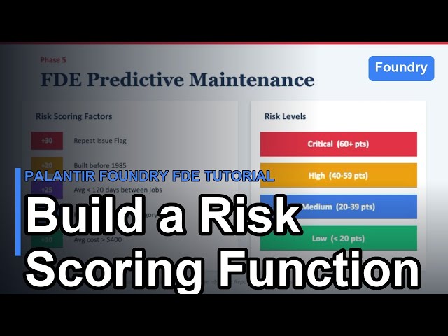 Palantir Foundry FDE Tutorial: Build a Risk Scoring Function