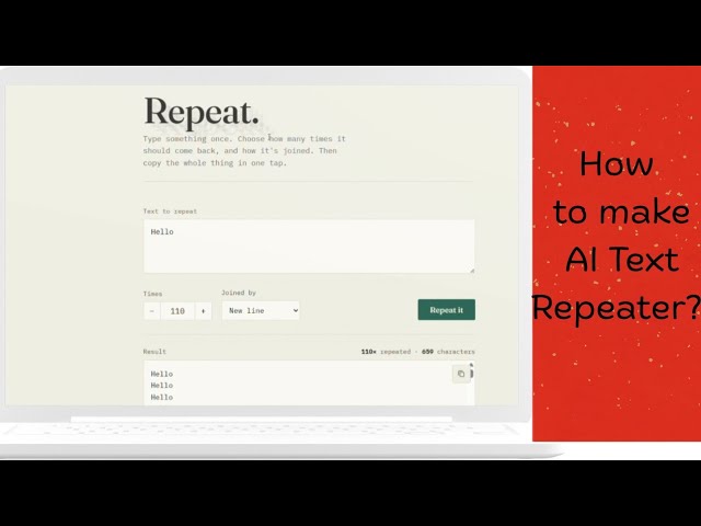 🔥 How to Make a Text Repeater Website Using AI | Complete Step-by-Step Tutorial