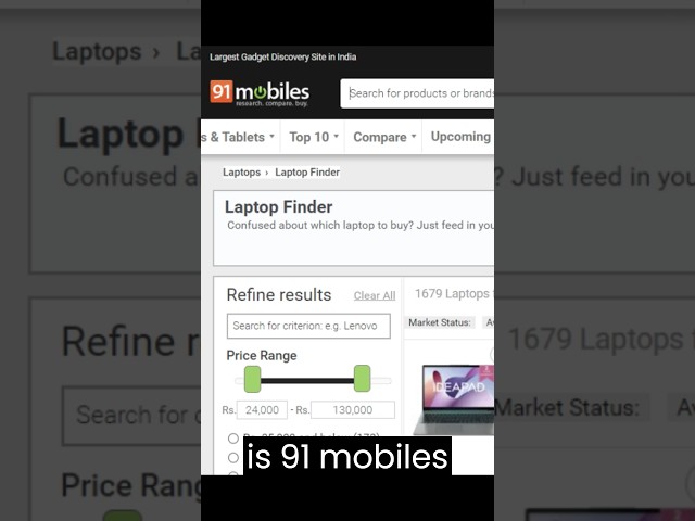 Find laptop easily with this website | 91 mobiles | #howtofindlaptop #laptop #computer #viral #short