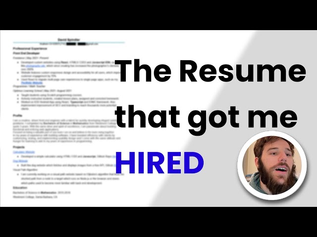 "No Experience" Resume that landed me a Junior Front End Developer Job!