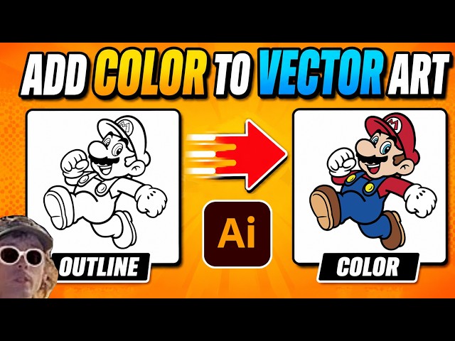 How to Add Color to a Black Vector Outline In Adobe Illustrator FAST and Easy Tutorial