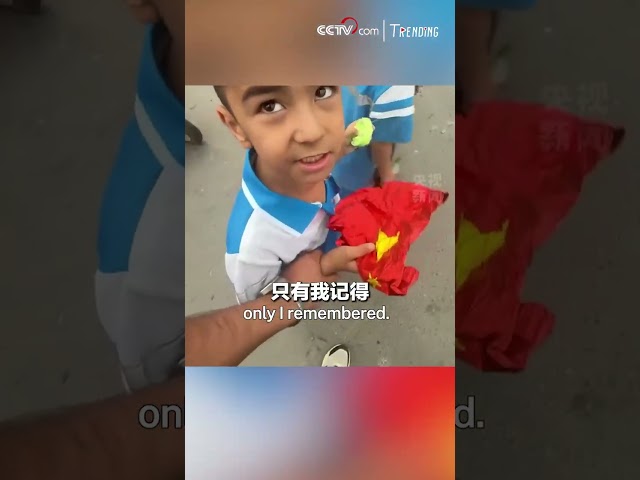 Protecting the flag, little hero style