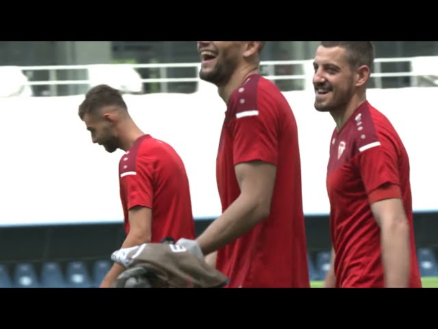 North Macedonia Players Train Ahead Of Austria Clash - Austria v North Macedonia - Euro 2020